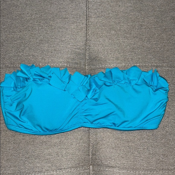 Kenneth Cole Other - Kenneth Cole: Blue Bandeau Bikini Top with Ruffles